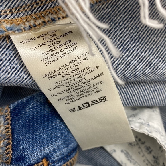 FREE PEOPLE WE THE FREE Cosmico Denim Cutoff Mini Jean Skirt Size 27 Boho Flirty - Picture 6 of 6